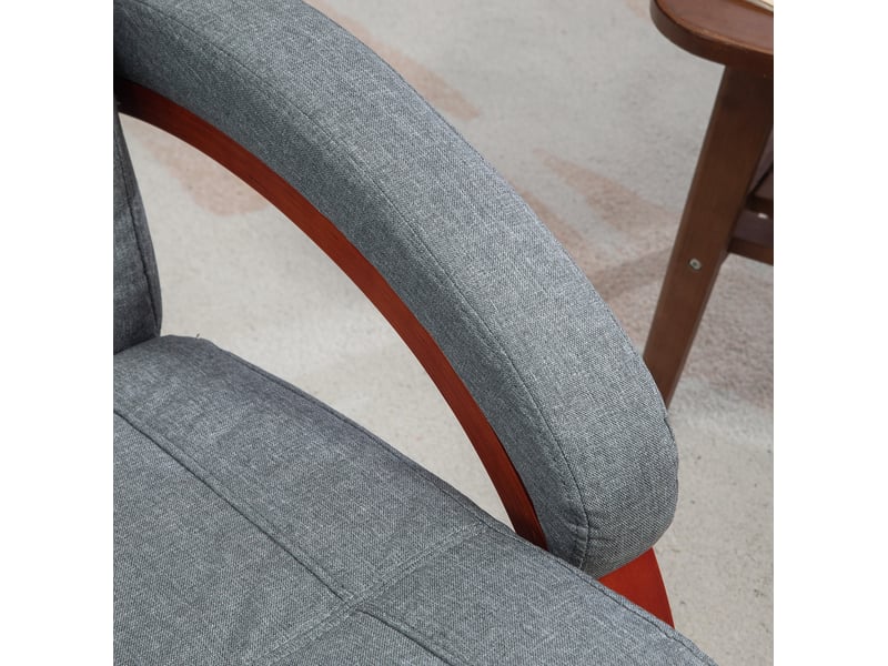  Fauteuil relax pivotant 68x86x100 cm avec repose-pieds polyester gris  - Conforama C
