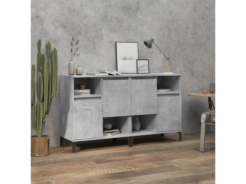  Buffets 2 pcs - bahut - meuble de rangement gris béton 60x35x70 cm bois d'ingénierie  - Conforama B