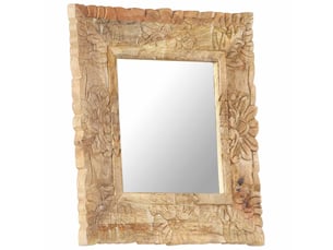 Miroir  à fixer coloris marron <strong></strong>  <strong></strong> - 50 cm x 50 cm