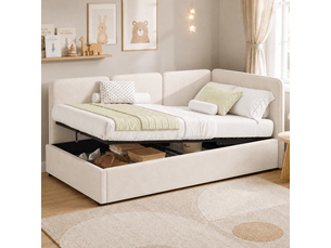 Lit coffre 90x200 cm coloris beige