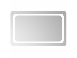 Miroir de salle de bain, miroir de toilette led transparent 80 x 50 cm verre trempé cf62617