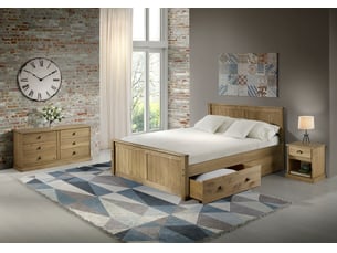 Lit adulte 140x200 cm avec set de 2 tiroirs