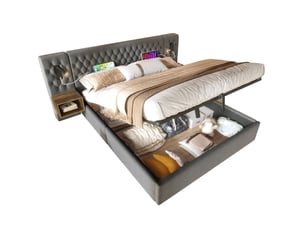 Lit coffre 160x200 cm HAVRYA   coloris gris