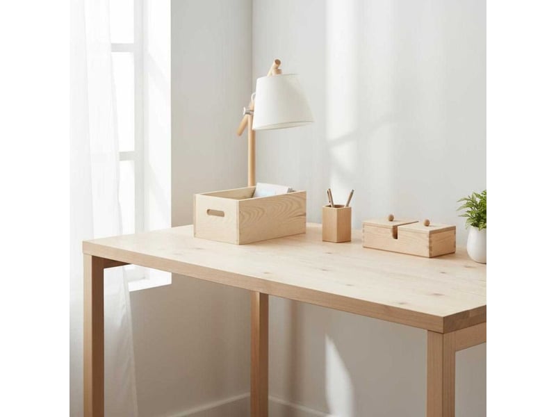  Caisse en bois brut de rangement 30 x 20 x 6 cm  - Conforama B