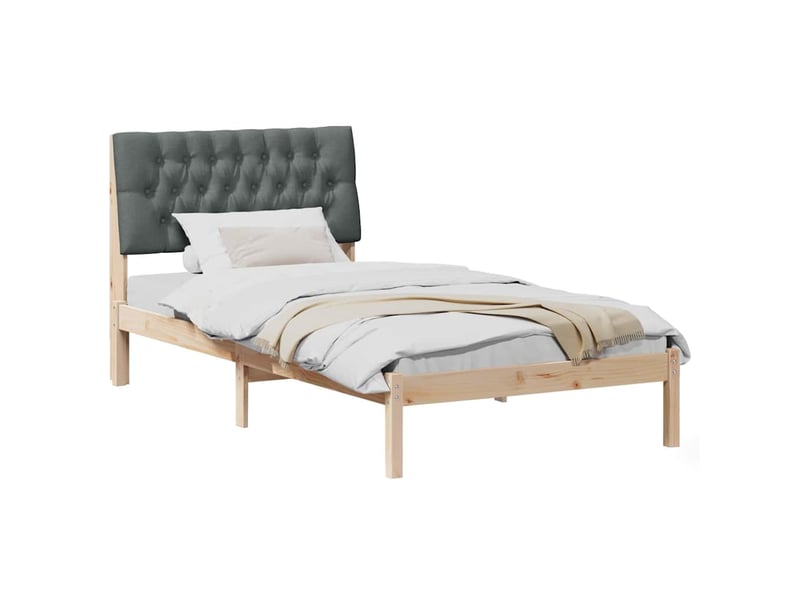  Lit simple- lit adulte -  cadre de lit avec tête de lit rembourrée marron 100 x 200 cm  - Conforama B