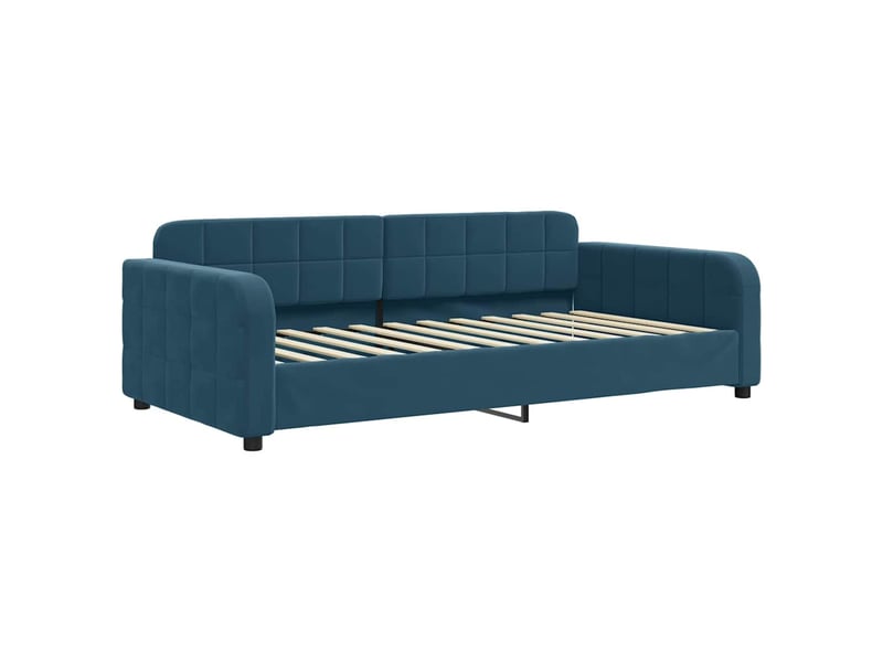  Lit simple- lit adulte -  lit de jour avec gigogne sans matelas bleu 100x200 cm  - Conforama C