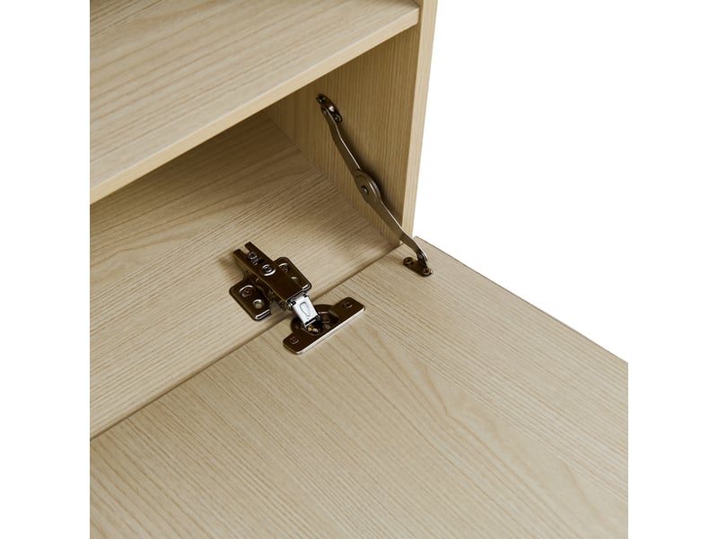  Vestiaire d'entrée avec miroir banc et tringle extensible en mdf coloris bois GL38123N-1 - Conforama E