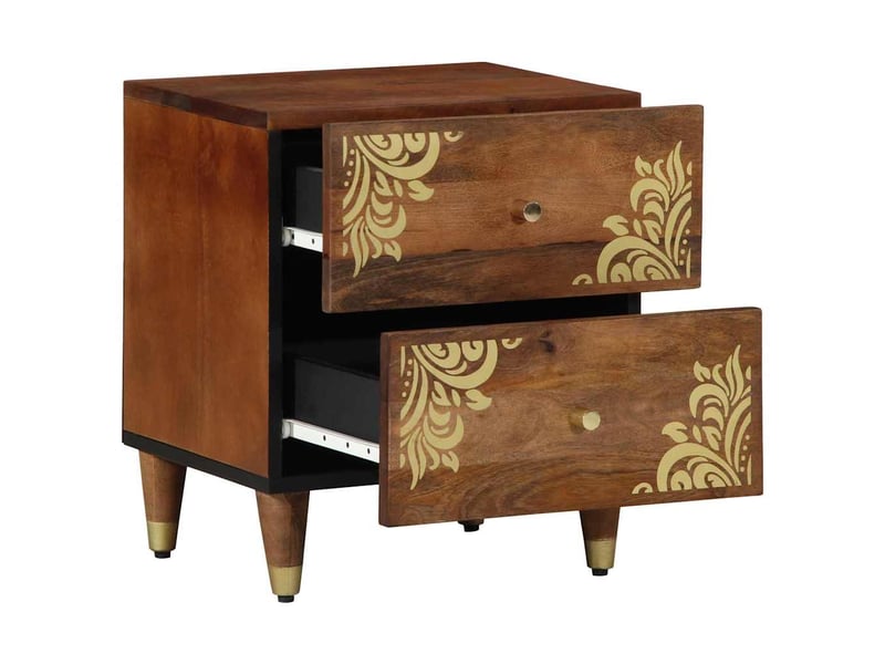  Table de chevet avec tiroir 2 pièces marron miel 40 x 33 x 46 cm  - Conforama C