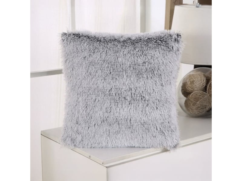  Coussin carré en tissu gris 42x42 cm  - Conforama D