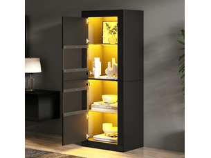 Vitrine coloris noir <strong>MAISENTIEL</strong> <strong></strong> - 61 cmx162 cm