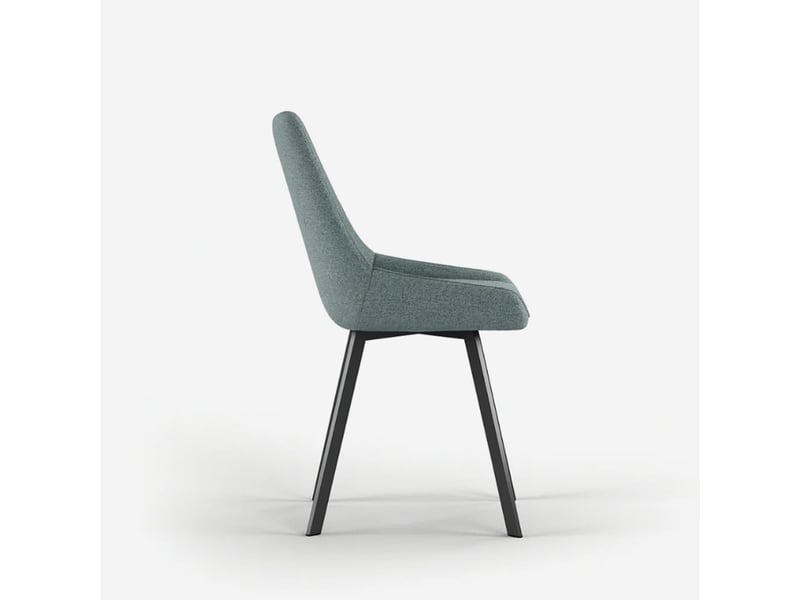  Lot de 4 chaises rembourrées en microfibre avec pieds en métal artemis - turquoise  - Conforama D