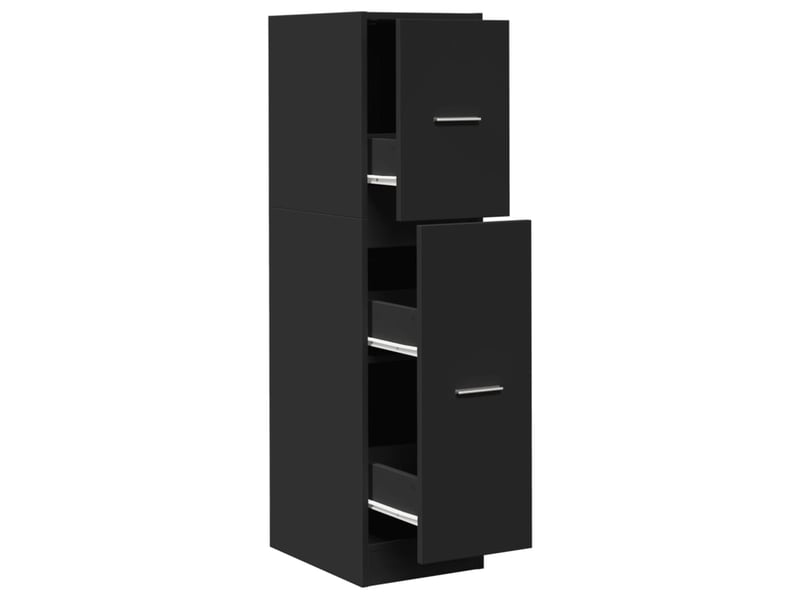  Meuble de rangement, armoire d'apothicaire noir 30x41x118 cm bois d'ingénierie  - Conforama A