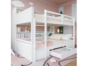 Lit superposé 90x200 cm <strong>MODENUIT </strong>  <strong></strong> coloris blanc