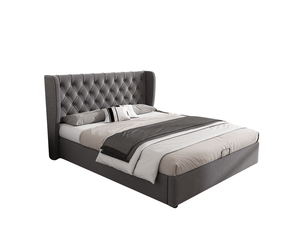Lit coffre 140x190 cm <strong></strong> <strong></strong> coloris gris