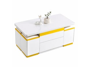Table basse rectangulaire coloris bicolore STILVORA - 50 cmx100 cm