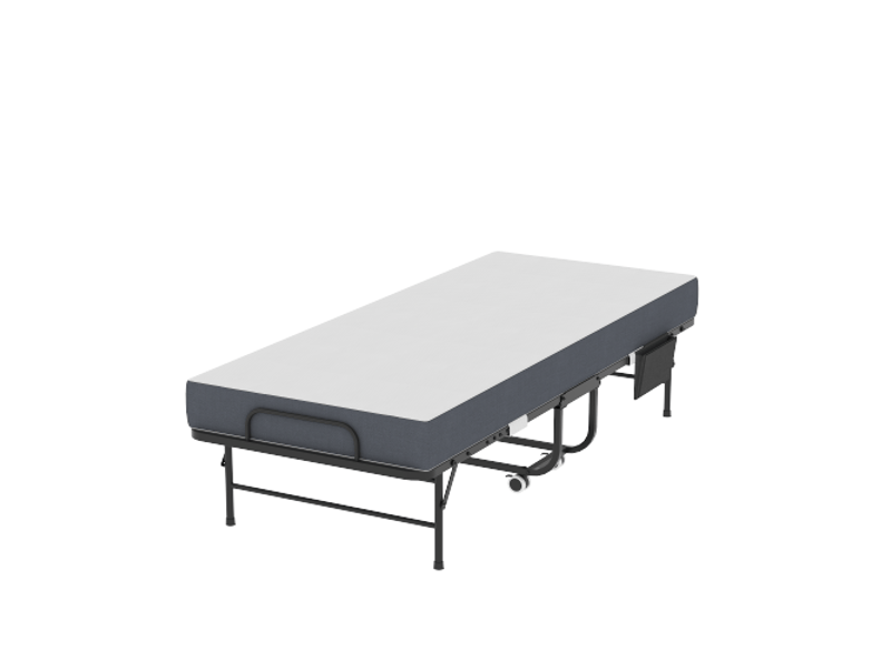  Lit pliant 190x78 cm avec matelas mémoire 9,5 cm cadre métal robuste et lit d'appoint portable avec sac de rangement  - Conforama A