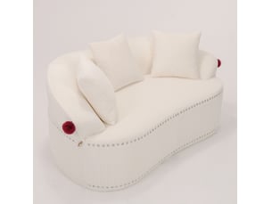 Canapé droit fixe <strong>MODFU</strong> <strong></strong> 2 places Velours côtelé blanc