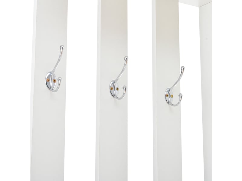  Ensemble de vestiaire 85x33,5x200 cm blanc avec banc à chaussures, 2 armoires et portes en verre trempé  - Conforama D