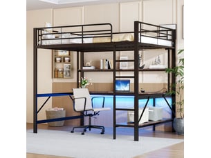 Lit mezzanine 140x200 cm <strong></strong>  <strong></strong> coloris noir