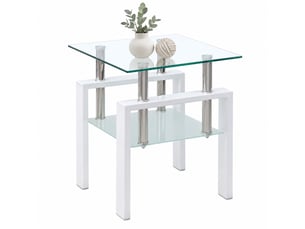 Table basse carré(e) coloris transparent <strong>CHICFURN</strong> <strong></strong> - 45 cmx45 cm