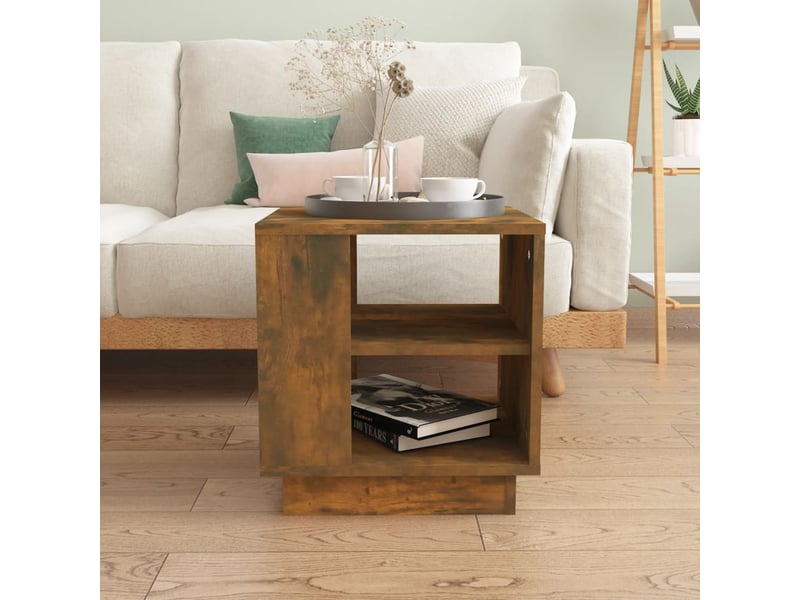  Table basse | table de salon chêne fumé 40x40x43 cm bois d'ingénierie  - Conforama C