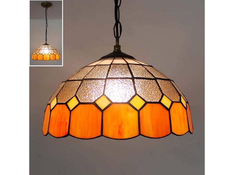  Suspension créative en bois massif et verre, style campagne – e27, source 9w blanc chaud incluse, pour salle à manger, bureau et chambre-style 5  - Conforama C