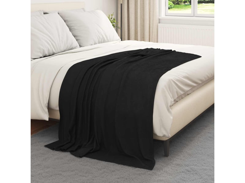  Plaid canapé noir 170x130 cm 0.33 kg polaire  - Conforama C