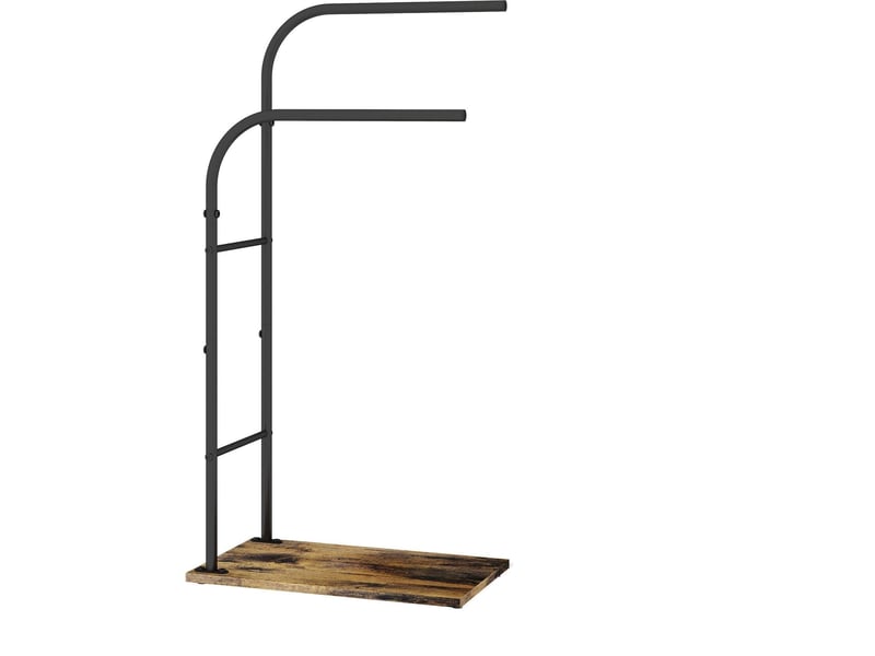  Porte-serviettes sur pied design industriel salle de bain 80,5 x 40 x 24 cm avec tablette pratique en acier noir 13_0018736  - Conforama A