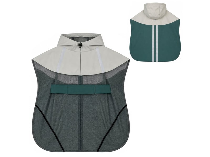 Manteau imperméable à usage canin avec bandes réfléchissantes, vert 88x59x1cm - Conforama B