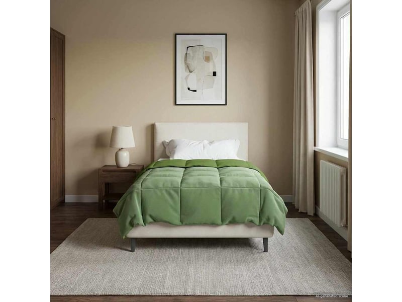  Duvet - couette complet toute l'année 155 x 200 cm 4 saisons vert  - Conforama D