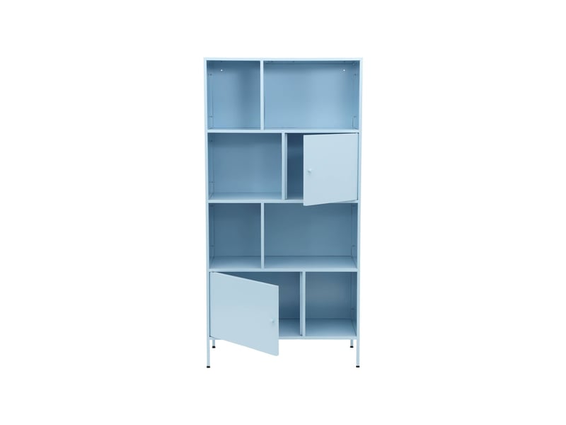  Buffet. Meuble de rangement industriel métal bleu clair 8 compartiments. L 80 x p 35 x h 160.5cm - oklahoma  - Conforama C