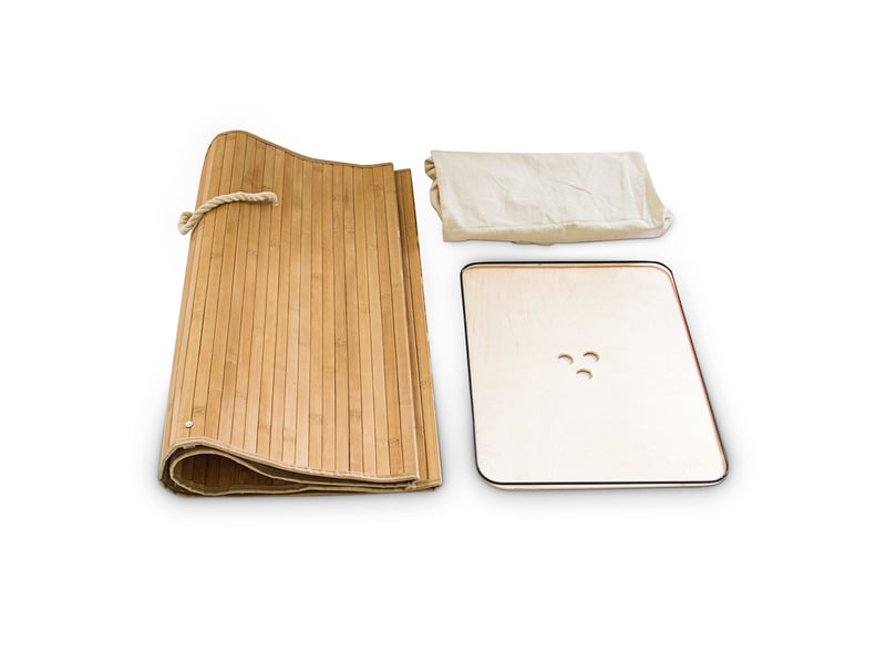  Panier à linge rectangulaire pliable avec poignées ventilation 65,5 x 43,5 x 33,5 cm en bambou naturel 13_0005749  - Conforama E