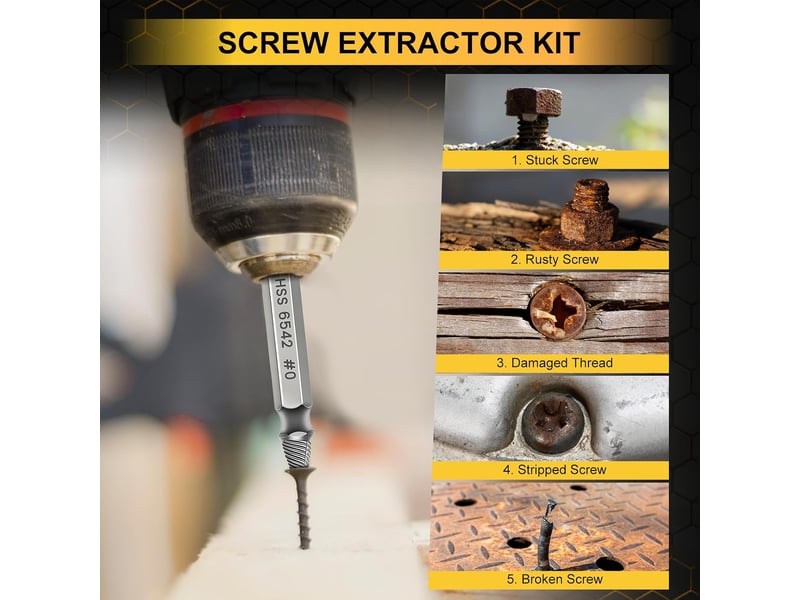  Lot de 9 extracteur de vis, 6 extracteur de vis double tête hss  - Conforama E