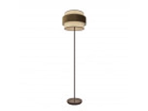 Fabrilamp reyes lampadaire textile naturel et marron, 1 x e27, h 160 cm, ø 40 cm