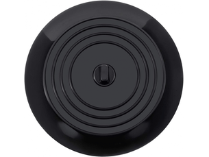 Bouchon de baignoire en silicone, bouchon d'évier, diamètre 15,3 cm, bouchon de vidange universel (1 pièce, noir)