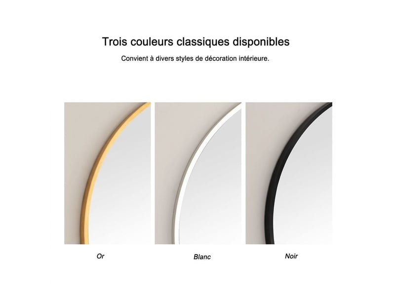  Miroir ovale mural 40x60 cm doré moderne – idéal salle de bain et coiffeuse  - Conforama B