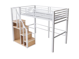 Lit mezzanine 90x200 cm MAISONORA coloris blanc