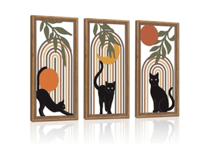 Ensemble de 3 décorations murales – décoration murale à suspendre – décoration murale en bois (20 x 40 cm, épaisseur d'environ 0,5 cm)