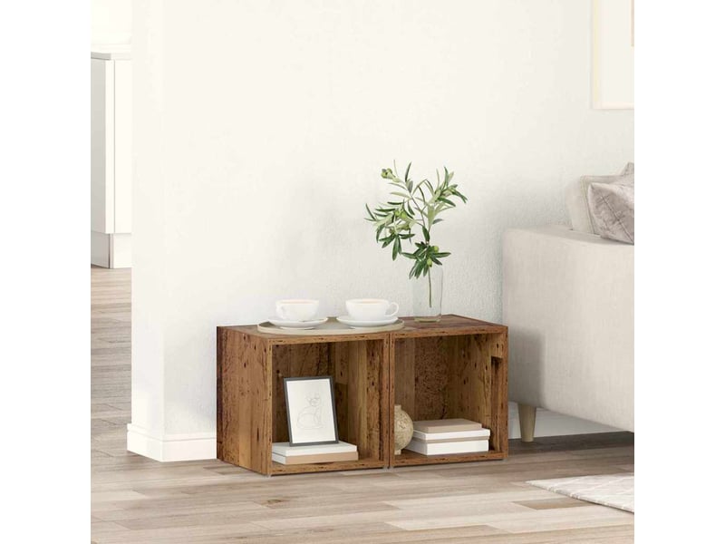  Ensemble meuble tv - banc tv - meuble de rangement 2 pcs bois ancien bois d'ingénierie  - Conforama B