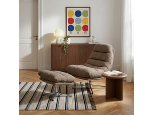 Fauteuil fixe pivotant <strong>BAITA</strong> <strong></strong> Tissu marron