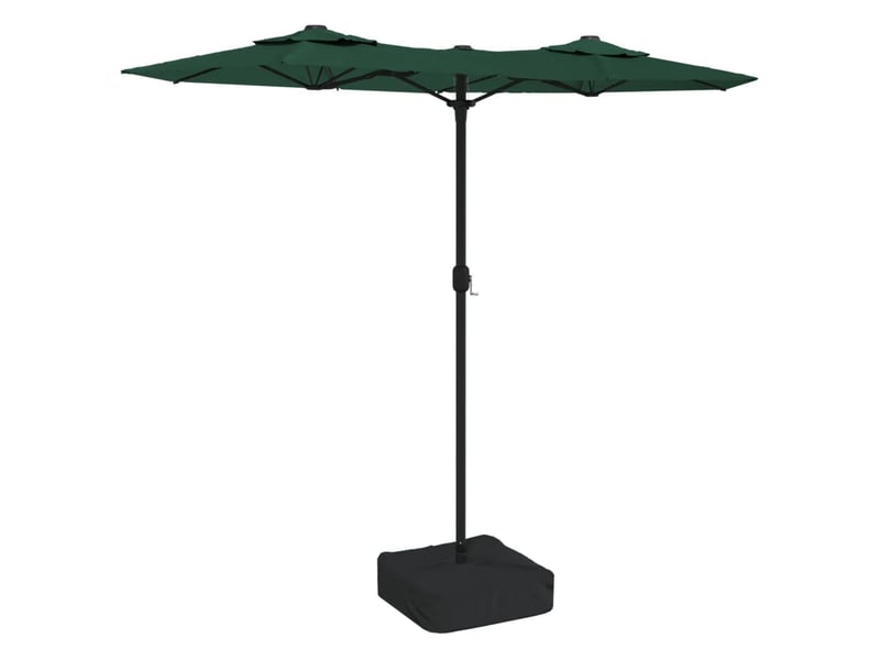  Parasol de jardin double tête carré 316 x 145 cm protection uv facile à manœuvrer en polyester vert 02_0047386  - Conforama A