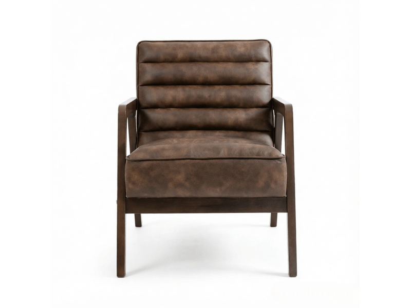  Fauteuil grande assise structure en bois massif revêtement pu et coussin d’assise épais  - Conforama A