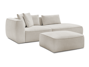 Canapé droit fixe BOBOCHIC LEOPOLD 4 places Tissu beige