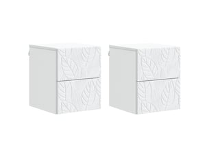 Vidaxl table de nuit murale blanche 2 pièces meuble rangement 34,5x33x40cm salon chambre bureau