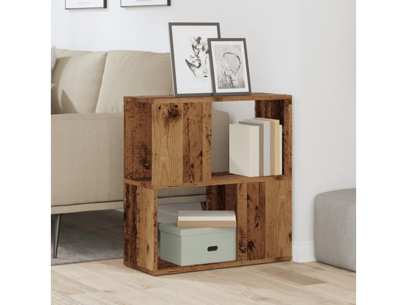  Bibliothèque, meuble de rangement salon vieux bois 60x24x63 cm bois d'ingénierie  - Conforama C