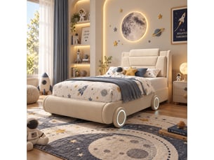Lit simple 90x200 cm <strong>MODERNLUXE</strong>  <strong></strong> coloris beige