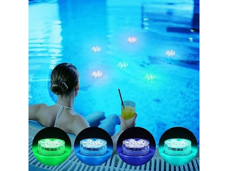  Piscine lumière rgb led ampoule télécommande sous-marin couleur vase décor bouton de plongée lumière aquarium light lampes de réservoir  - Conforama B