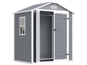 Abri de jardin en polypropylène 2,12 m² avec double porte, fenêtre et aération