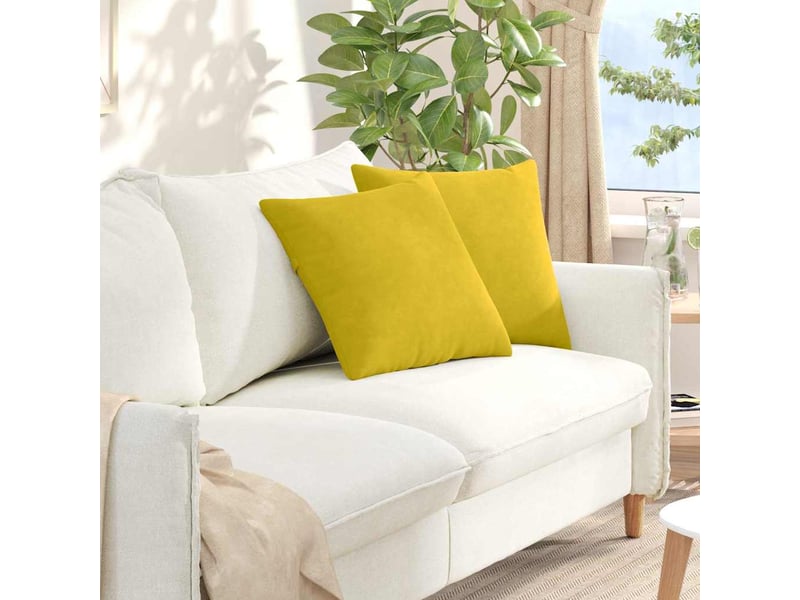 Lot de 2 coussins de canapé, coussins décoratifs jaune 45 x 45 cm cf59104 - Conforama B