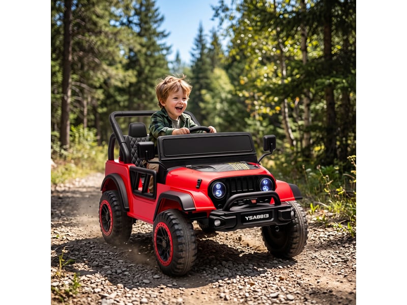  Voiture électrique tout-terrain télécommandée 12 v pour enfants, rouge  - Conforama D